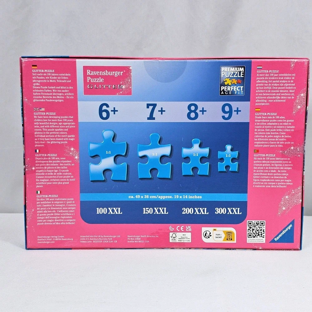 Ravensburger Glitter Unicorn Rainbow 100‎ XXL Piece Puzzle Kids Ages 6+ New